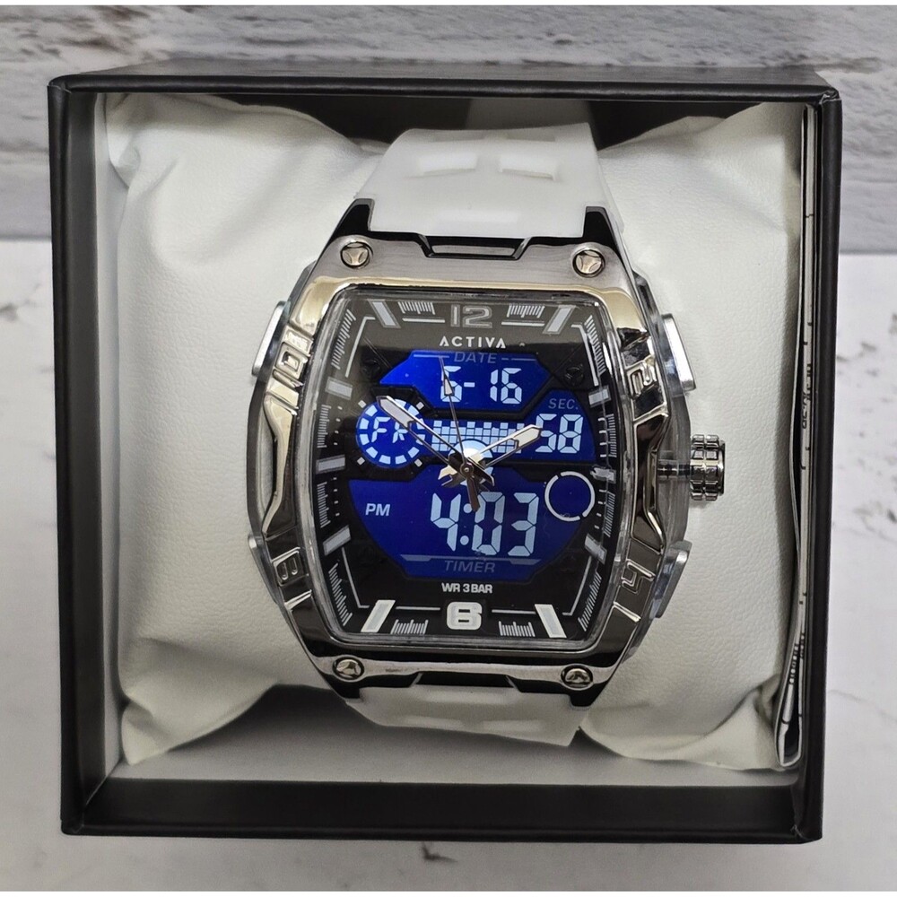 Activa Venzis x Invicta Men's 50mm Analog Digital Watch White ACW8131-001 New